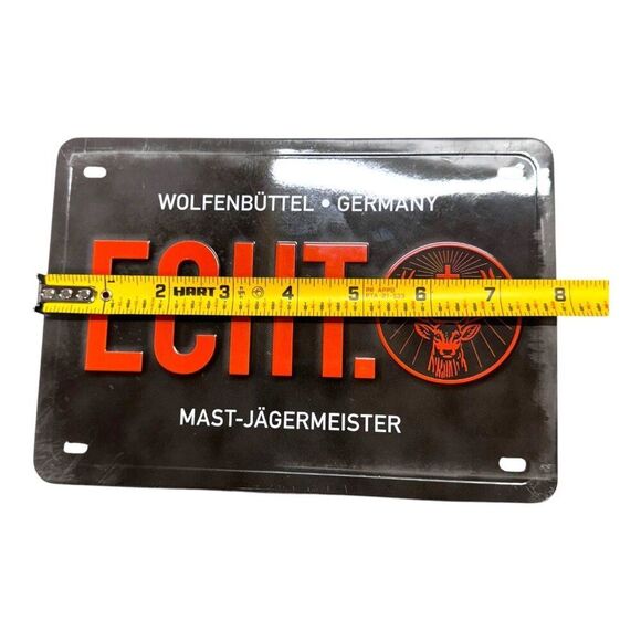 Jägermeister Echt Metal License Plate Barware Decor Sign Wolfenbüttel Germany 8" - Picture 4 of 5